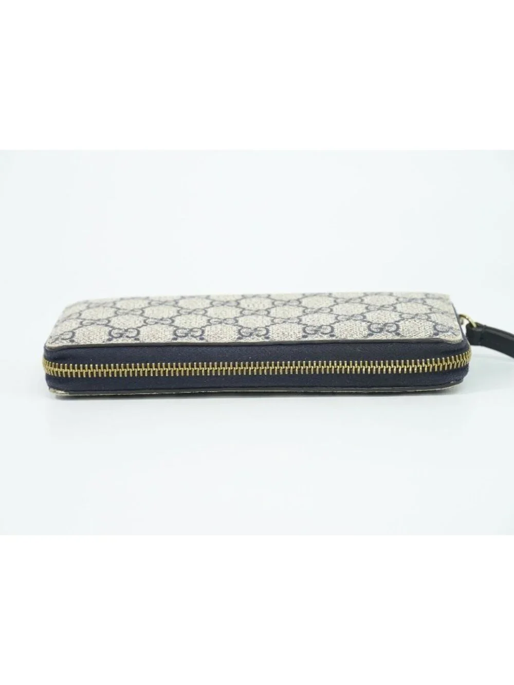 Gucci GG Supreme Zip Around Wallet Navy Vintage